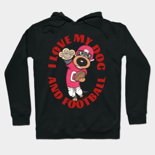 Cute Funny Doxie Dachshund Dog Football Player Hoodie